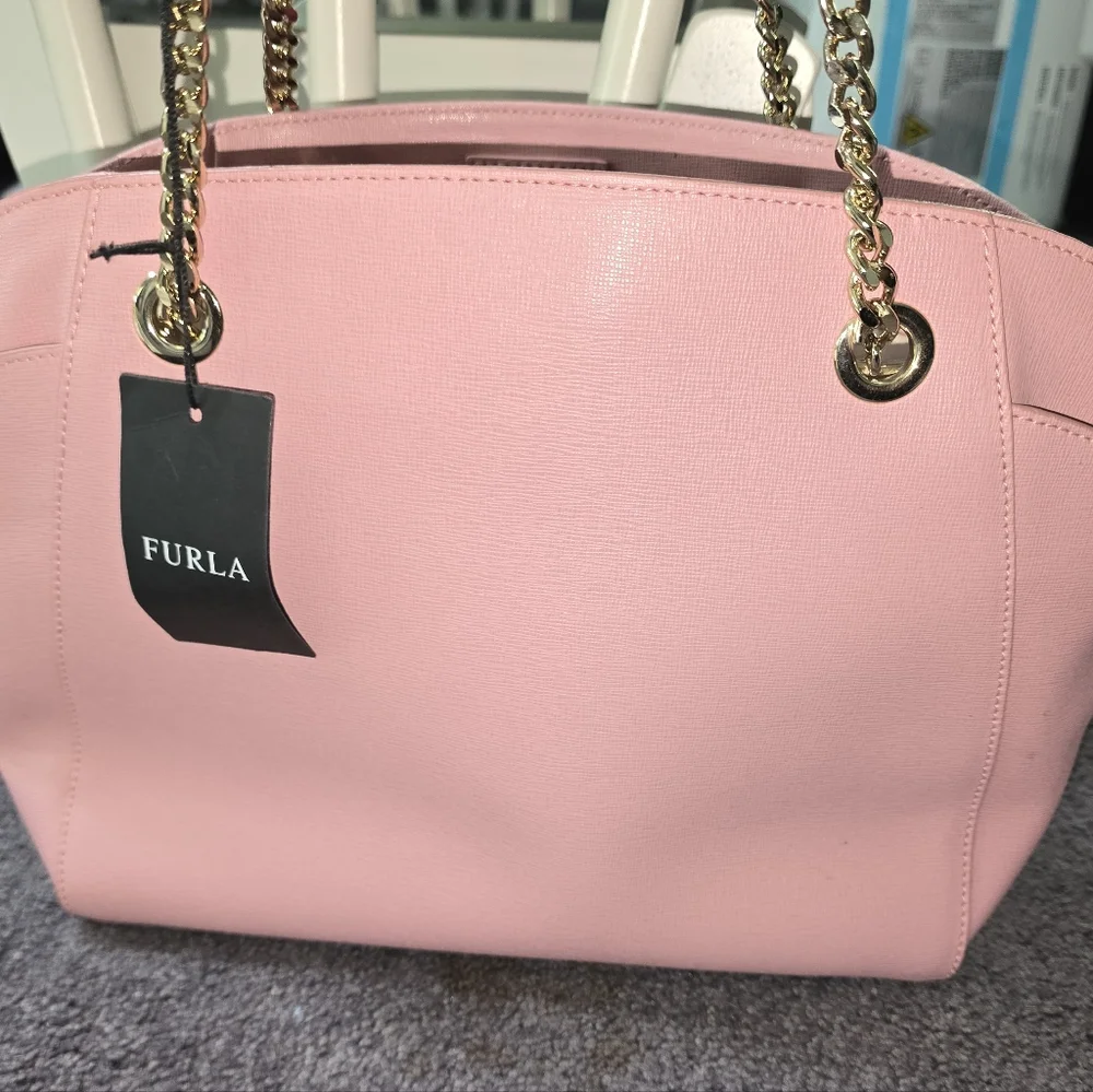 Furla Bag - Julia Medium Magnolia Light Pink Tote NEW WITH TAGS - Picture 5 of 10